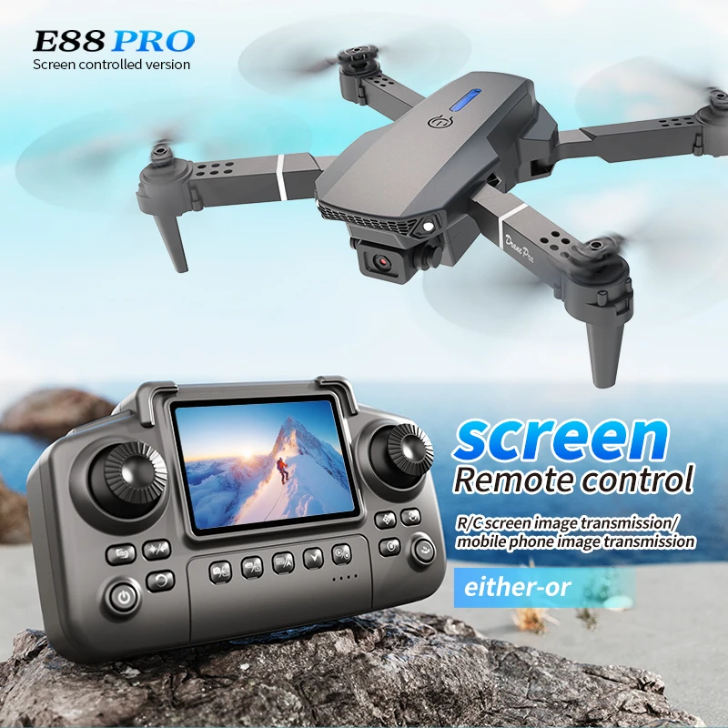 Drone Camera Hd - Drone Profesional E88 PRO dengan Layar